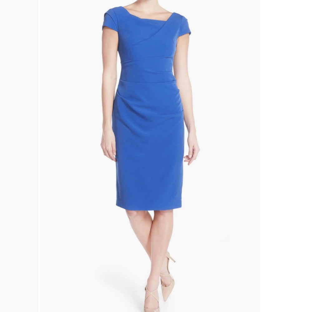 Adrianna Papell Ruched Matte Stretch Crepe Sheath Dress